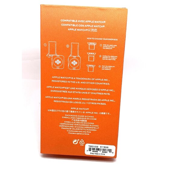 Tory Burch Apple Watch Band Case Size 38-45mm Brown Leather Strap TBS0100E - Picture 5 of 9